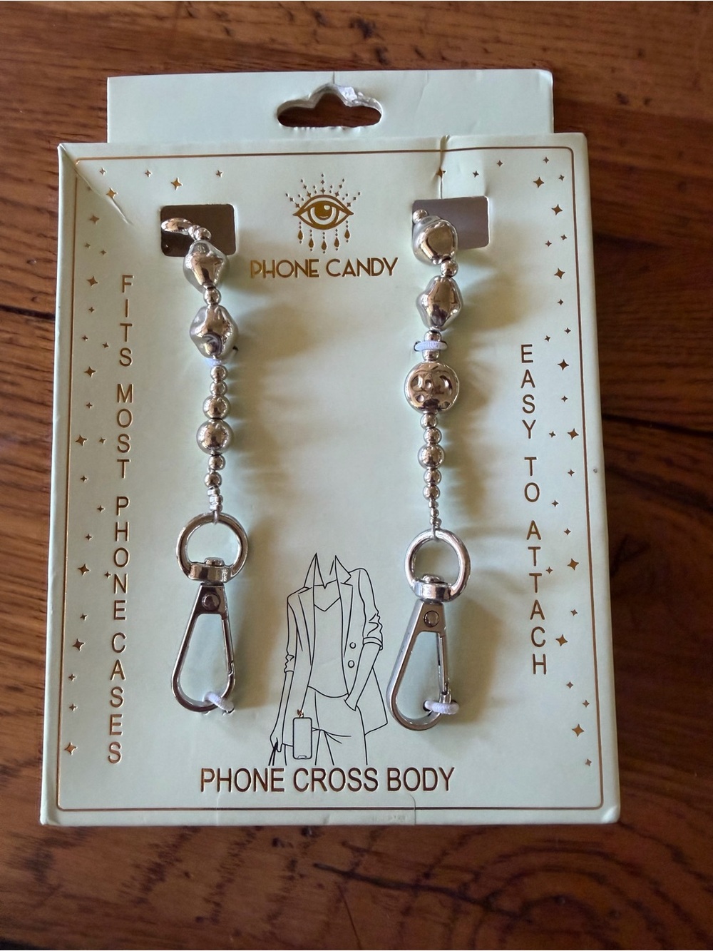 Silver Phone Cross Body Strap - Phone Accessory